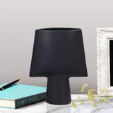 SOGA 21x25.5cm Small Black Ornament Geometric Decor Ceramic Vase Flower Pots Decorative for Living Room Decoration