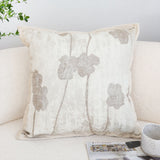 SOGA 2X 45cm Botanical Beige Poppy Flower Print Linen Decorative Throw Pillow
