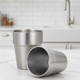 SOGA 260ml Stainless Steel Cups Set of 6 Reusable Durable Silver Drinking Tumblers