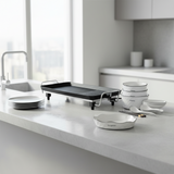 SOGA Kitchenware Bundle – Electric BBQ Teppanyaki Grill, Diamond Ceramic Dinnerware & Silver Grilling Plate