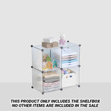 SOGA 2X  4-Cube Transparent Shelf Box Portable Cubby DIY Storage Shelves Modular Closet Organiser