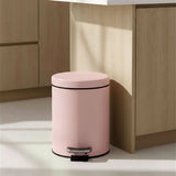 SOGA 2X Foot Pedal Stainless Steel Rubbish Recycling Garbage Waste Trash Bin Round 7L Pink