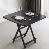 SOGA 2X Black Dining Table Portable Square Surface Space Saving Folding Desk Home Decor