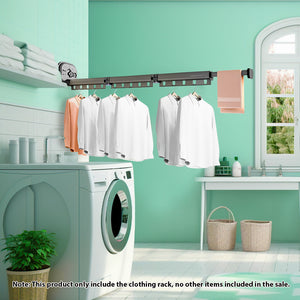 SOGA 127.5cm Suction-Mounted Retractable Clothing Drying Rack Foldable Hanger
