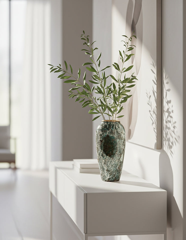 SOGA 35x17cm Green Large Ceramic Flower Vase Elegant Living Room Home Decor