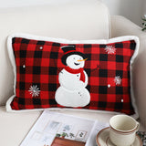 SOGA 30cm Red Christmas Snowman Lumbar Throw Pillow
