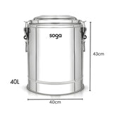 SOGA 40L Stainless Steel Insulated Stock Pot Hot & Cold Beverage Dispenser