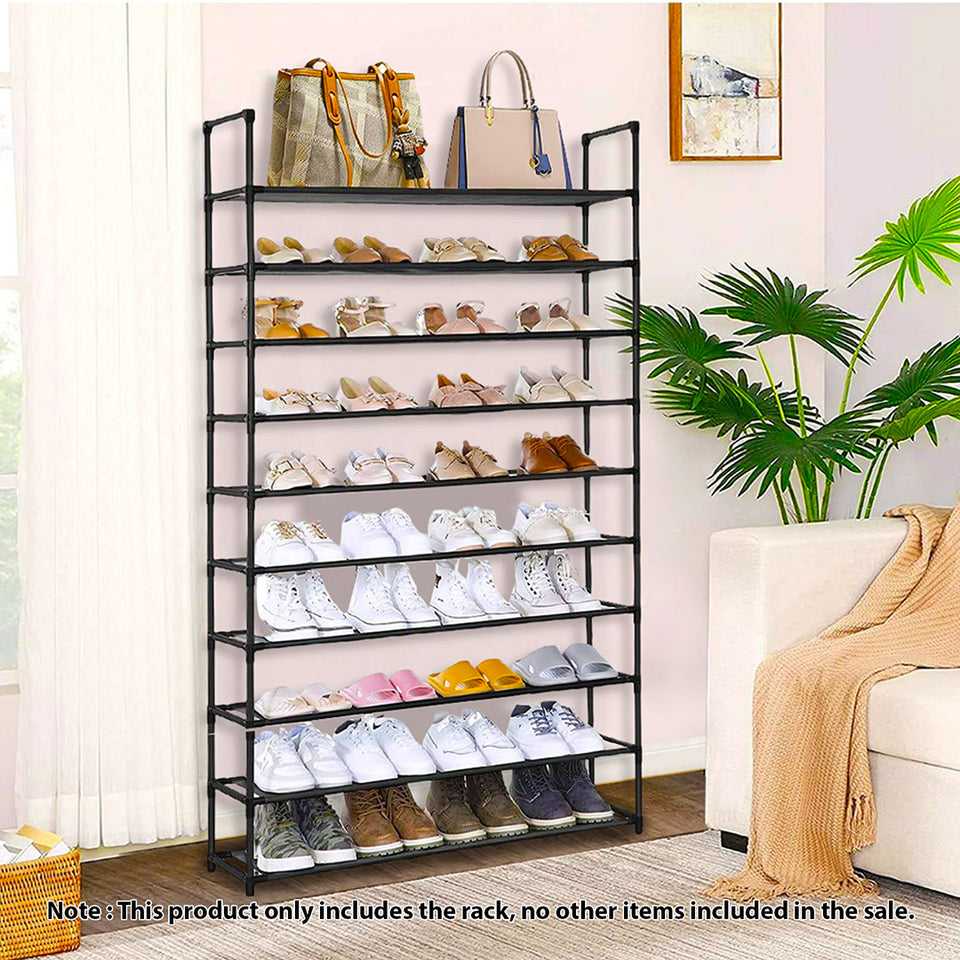 SOGA 2X 10 Tier Shoe Storage Shelf Space-Saving Caddy Rack Organiser with Handle