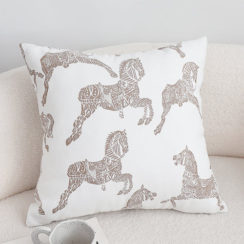 SOGA 2X 50cm White Decorative Horse Pattern Cushion Throw Pillow