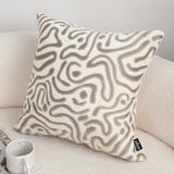 SOGA 2X 50cm Gray White Abstract Swirl Pattern Decorative Throw Pillow
