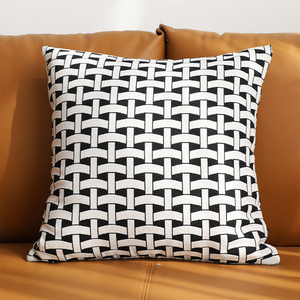SOGA 2X 50cm Black & White Pattern Throw Pillow Thick Comfort Pro Polyester Fiber Cotton for Home Decor