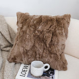 SOGA 50cm Luxurious Taupe Faux Fur Plush Textured Throw Pillow