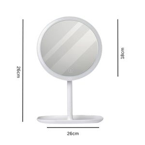 SOGA 26cm White Round Smart LED Makeup Bedroom Table Vanity Mirror Tricolor Adjustable Light