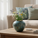 SOGA 21x22cm Light Blue Small Ceramic Flower Vase Elegant Living Room Home Decor