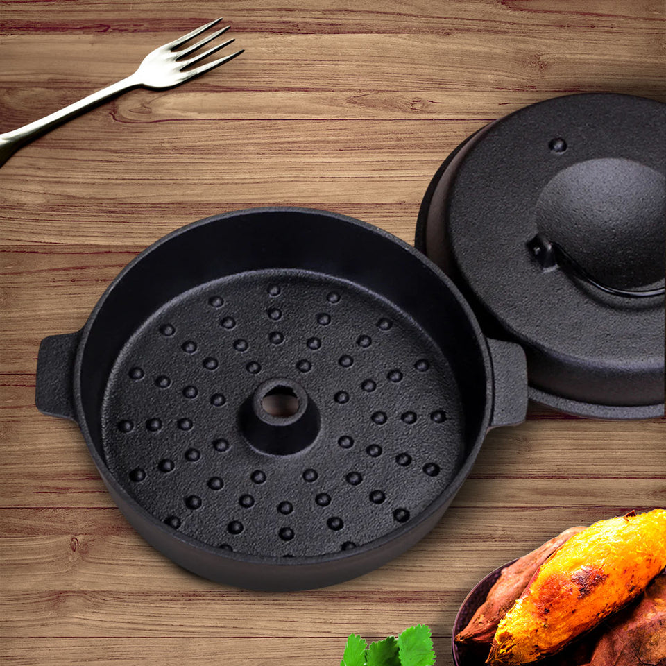 SOGA 2X 28cm Cast Iron Dutch Oven Pre-Seasoned Cast Iron Pot with Lid