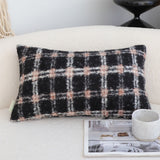 SOGA 2X 35cm Modern Plaid Pattern Blush Pink Gray Decorative Throw Pillow