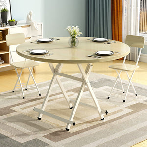 SOGA 2X Maple Grain Dining Table Portable Round Surface Space Saving Folding Desk Home Decor