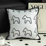 SOGA 2-Pack 45cm White Teddy Fleece Pony Design Throw Pillows