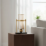 SOGA 34cm Modern Transparent Glass Flower Vase with Candle