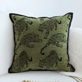 SOGA 2X 40cm Throw Pillow Green Leopard Square Retro Decorative Cushion for Living Room