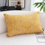 SOGA 2X 35cm Mustard Yellow Throw Pillow Geometric Indoor and Outdoor Corded for Home Decor