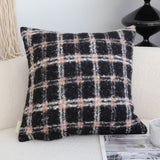 SOGA 50cm Modern Plaid Pattern Blush Pink Gray Decorative Throw Pillow