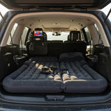 SOGA Car Bundle – Black Leather Back Seat Storage Organizer & Inflatable Boot Mattress