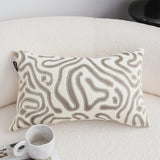 SOGA 30cm Gray White Abstract Swirl Pattern Decorative Throw Pillow