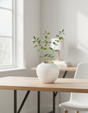 SOGA 21x22cm Plain White Small Ceramic Flower Vase Elegant Living Room Home Decor