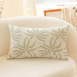 SOGA 2X 35cm Botanical Green Fern Leaf Embroidered Decorative Throw Pillow