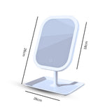 SOGA 26cm White Squared Smart LED Makeup Bedroom Table Vanity Mirror Tricolor Adjustable Light w/ 5x Magnification