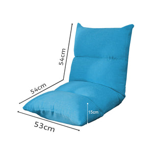 SOGA 4X Lounge Floor Recliner Adjustable Lazy Sofa Bed Folding Game Chair Blue
