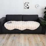 SOGA Four-seater Cream Faux Fur Throw Blanket 90x260cm Polyester