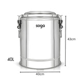 SOGA 2X 40L Stainless Steel Insulated Stock Pot Hot & Cold Beverage Container