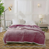 SOGA Light Purple Throw Blanket Warm Cozy Double Sided Thick Flannel Coverlet Fleece Bed Sofa Comforter