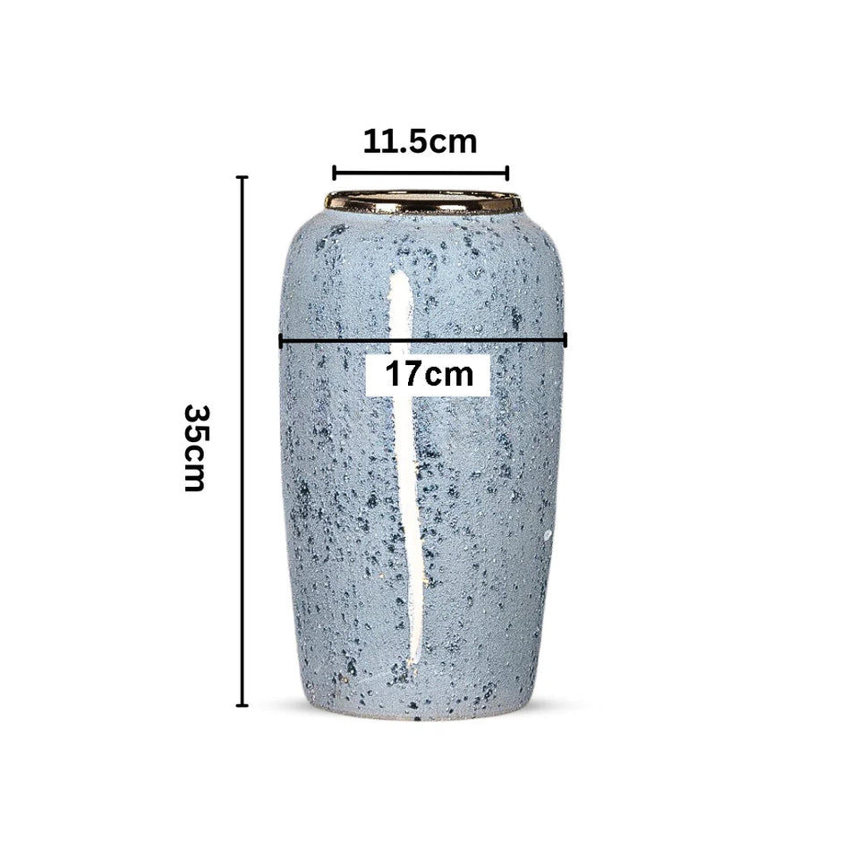 SOGA 35x17cm Grey Large Ceramic Flower Vase Elegant Living Room Home Decor