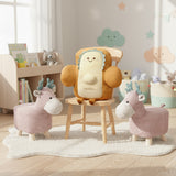 SOGA Home & Living Bundle – 2 Pink Deer Children’s Ottoman & Smiley Toast Plush Cushion