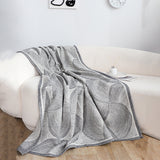 SOGA Charcoal Gray Geometric Swirl Throw Blanket 130x180cm Polyester