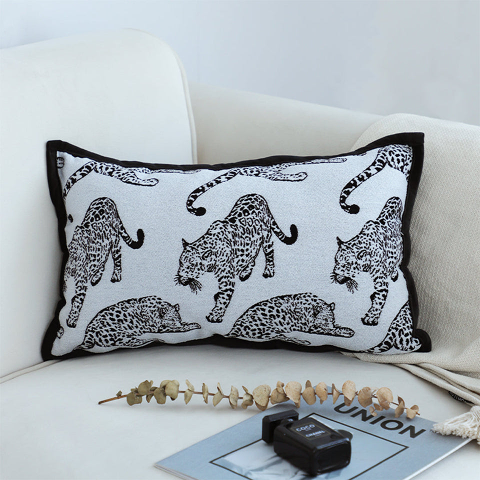 SOGA 2X 30cm Throw Pillow White Leopard Light Luxury Lumbar Decorative Cushion for Living Room