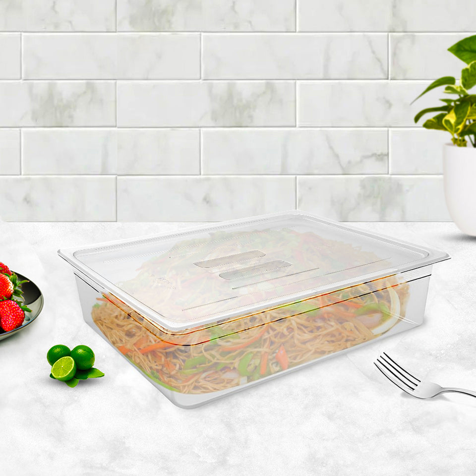 SOGA 4-Pack 1/1 GN Pan 150mm Clear Gastronorm Food Storage Containers with Lids