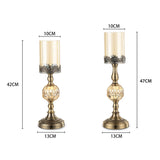 SOGA 2X 42cm 47cm Glass Candle Holder Candle Stand Glass/Metal