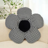 SOGA 2X Black Flower Cushion Shaped for Floor and Sitting Throw Pillow
