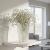 SOGA 22.5cm Handcrafted Clear Glass Vase Classic Design for Home Decor