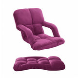 SOGA 4X Foldable Lounge Cushion Adjustable Floor Lazy Recliner Chair with Armrest- Magenta