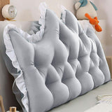 SOGA 150cm Crown Pillow Tufted Light Grey Headboard Cushion for Bed