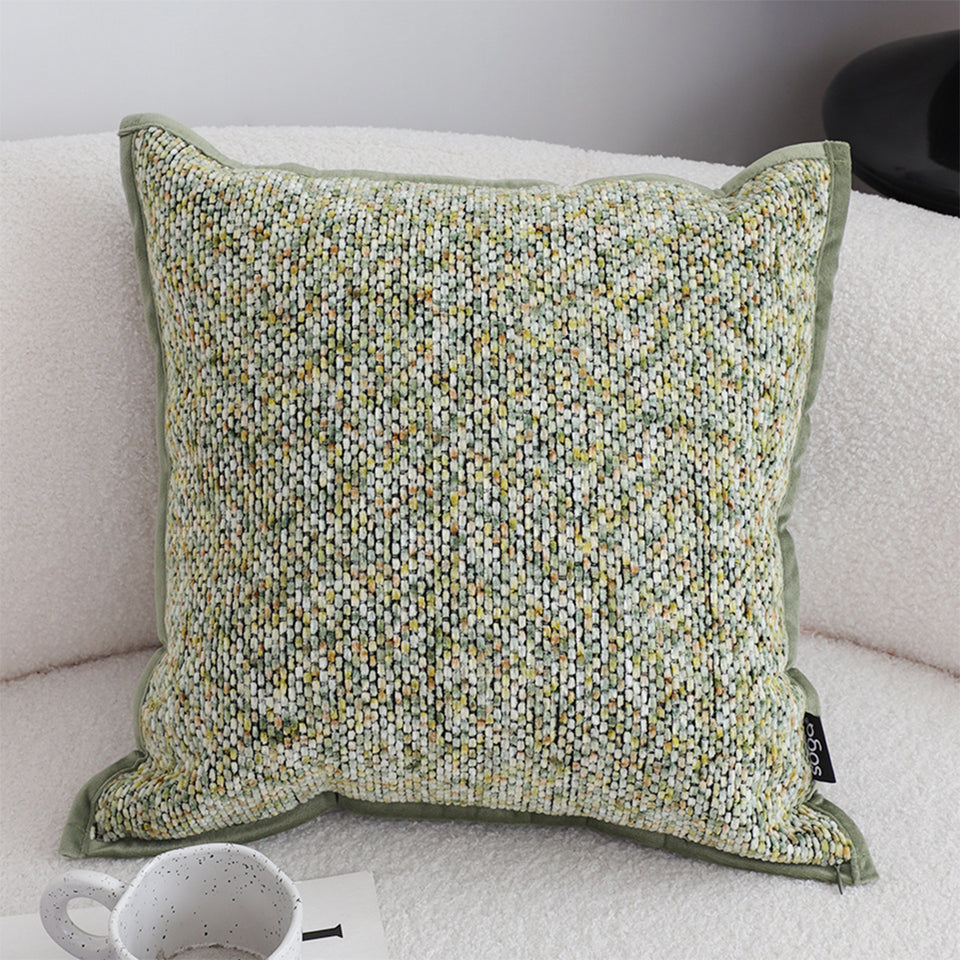 SOGA Woven Cushion 45cm Green Yellow Multi-Color Textured Decorative Throw Pillow