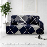 SOGA 2-Seater Checkered Sofa Cover Couch Protector High Stretch Lounge Slipcover Home Decor