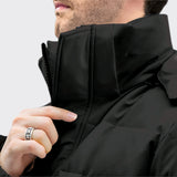 abbee Black Winter Hooded Overcoat Long Jacket Stylish Lightweight Quilted Warm Puffer Coat