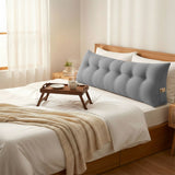 SOGA 180cm Silver Triangular Wedge Bed Pillow Headboard Backrest Bedside Tatami Cushion Home Decor