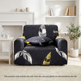 SOGA 1-Seater Feather Print Sofa Cover Couch Protector High Stretch Lounge Slipcover Home Decor